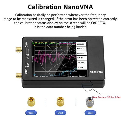 [משודרג] Aursinc Nanovna -H Vector Analyzer עם כרטיס SD 32GB 10kHz -1.5GHz HW v3.6 | HF VHF UHF Antenna Analyzer